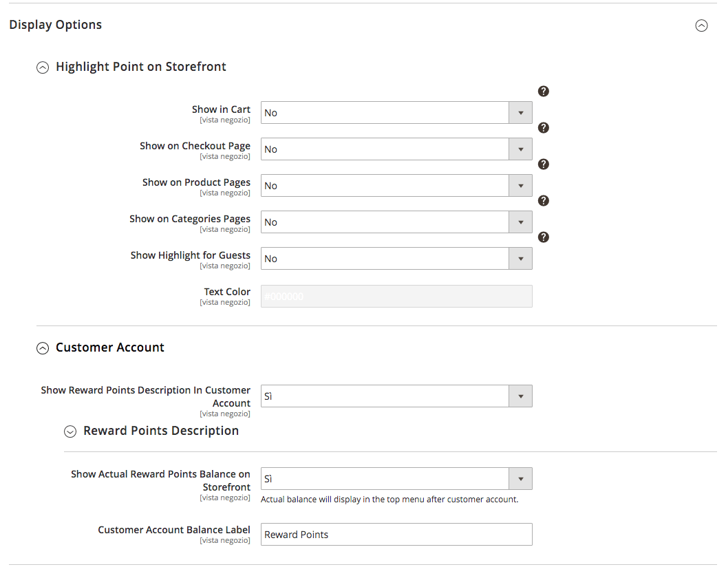 display option di reward points by Amasty su Magento 2 display option di reward points by Amasty su Magento 2
