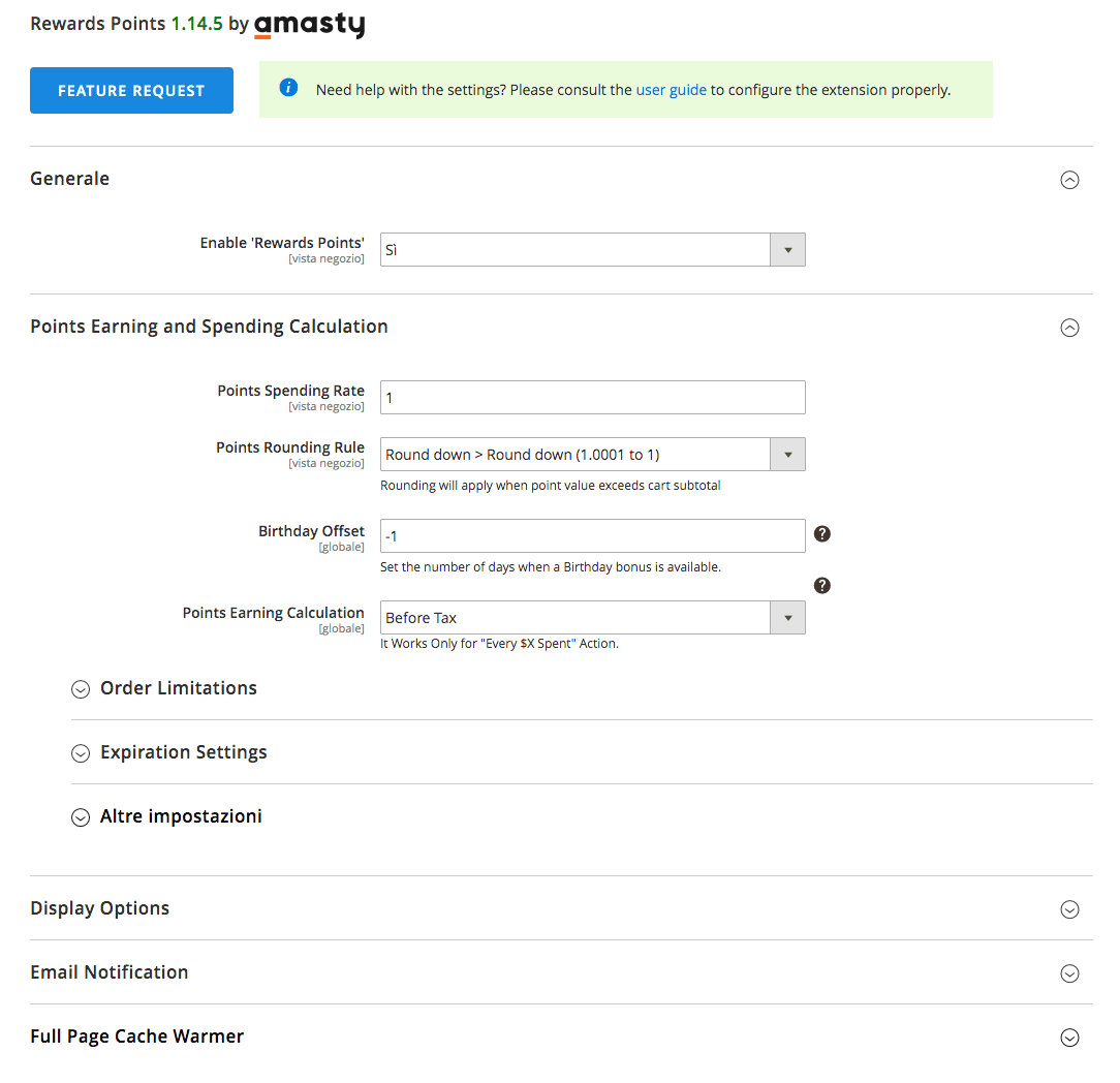 Configurazione Rewards Points Magento2 Configurazione Rewards Points Magento2