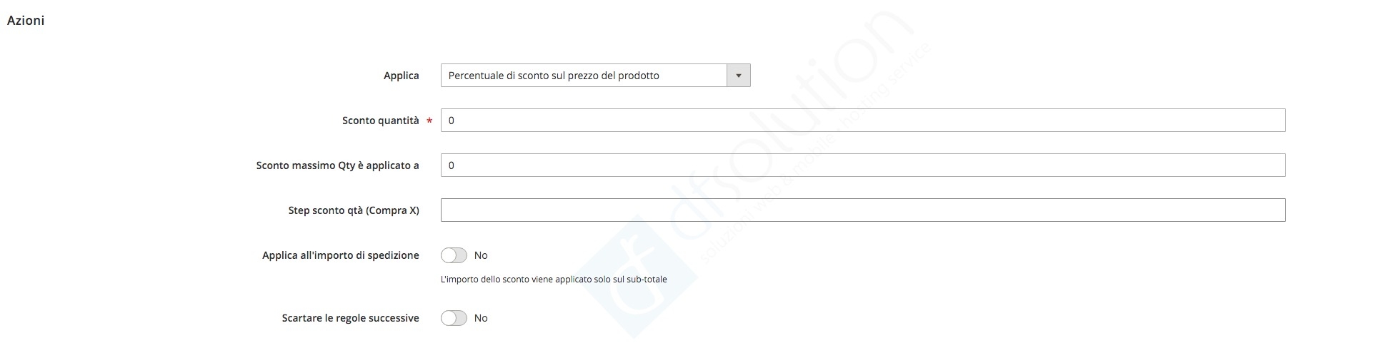 Applicare coupon su magento 2